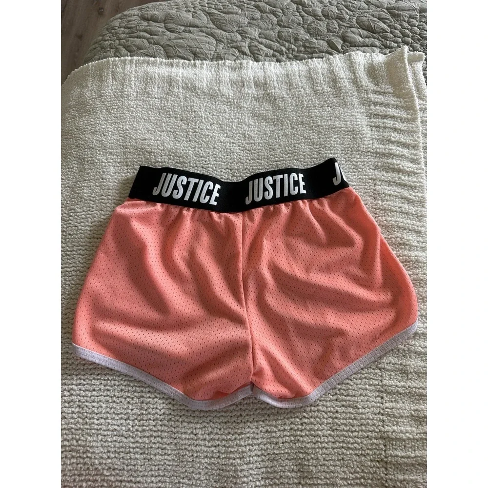 Girls Justice Athletic Running Shorts Lot size 10, Orange/Purple EUC!